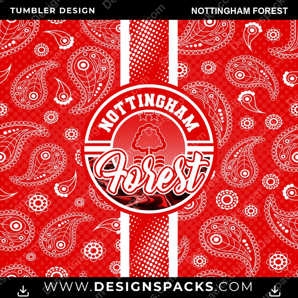 Soccer UK Handkerchief Nottingham Forest Tumbler Digital Wrap Design ...