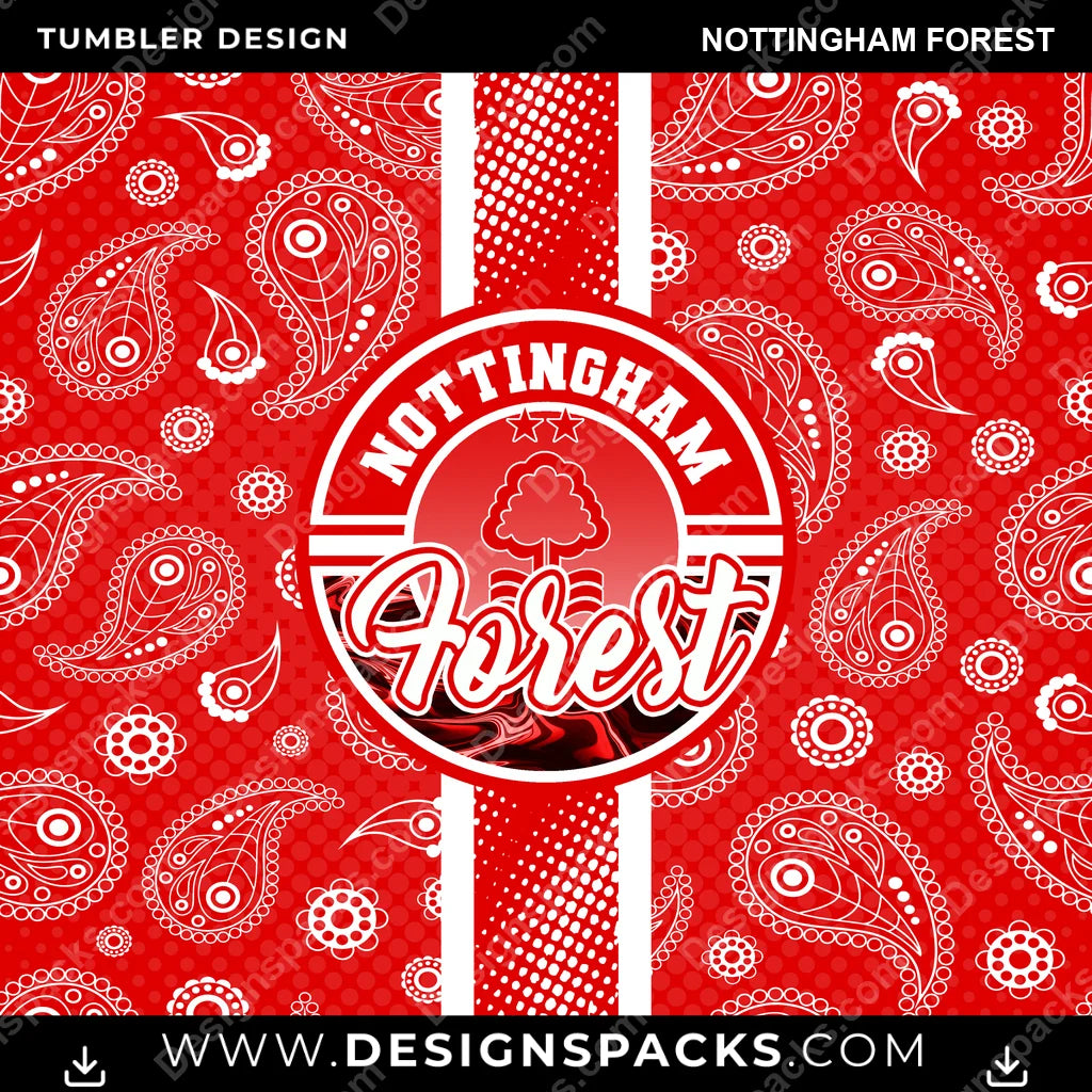 Soccer UK Handkerchief Nottingham Forest Tumbler Digital Wrap Design ...