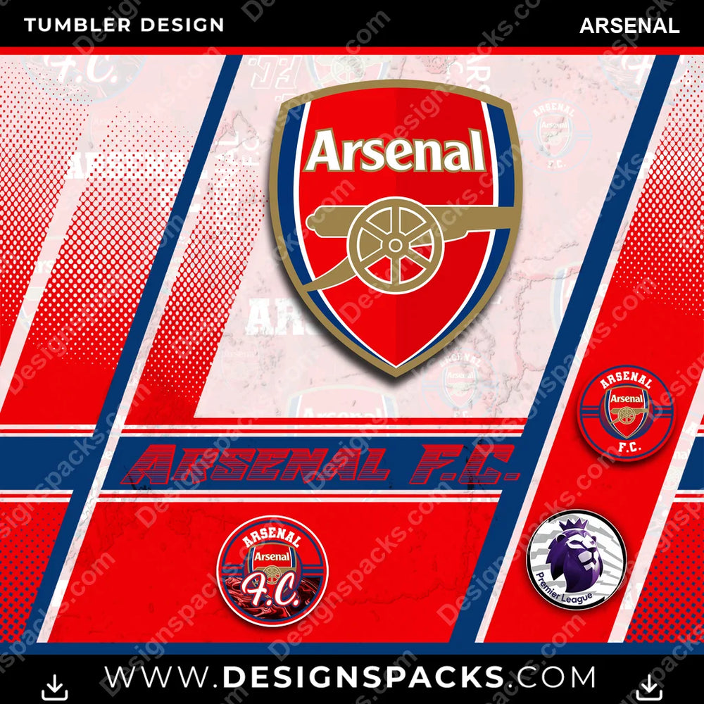 Soccer UK Sports Arsenal MLS Soccer Tumbler Digital Wrap Design Download