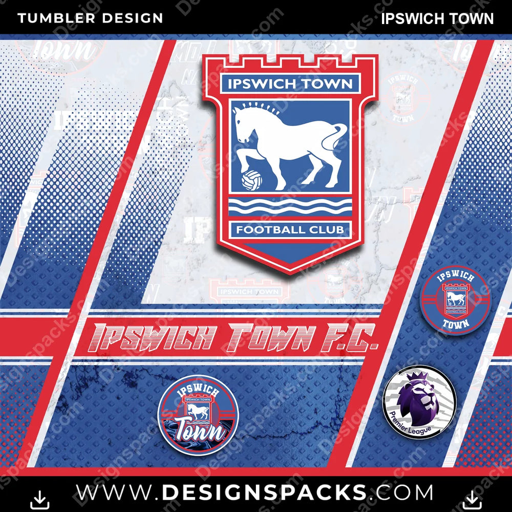 Soccer UK Sports Ipswich Town MLS Soccer Tumbler Digital Wrap Design Download