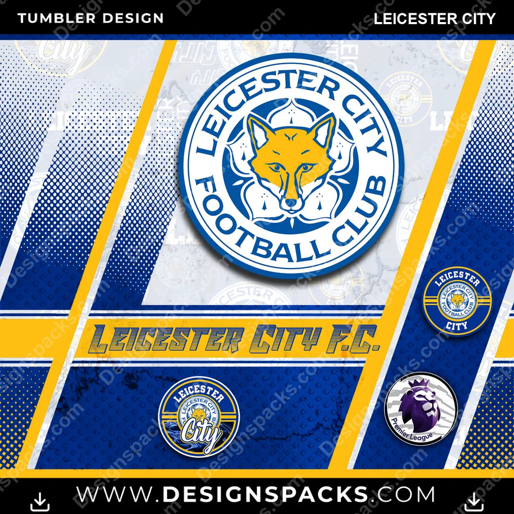 Soccer UK Sports Leicester City MLS Soccer Tumbler Digital Wrap Design Download