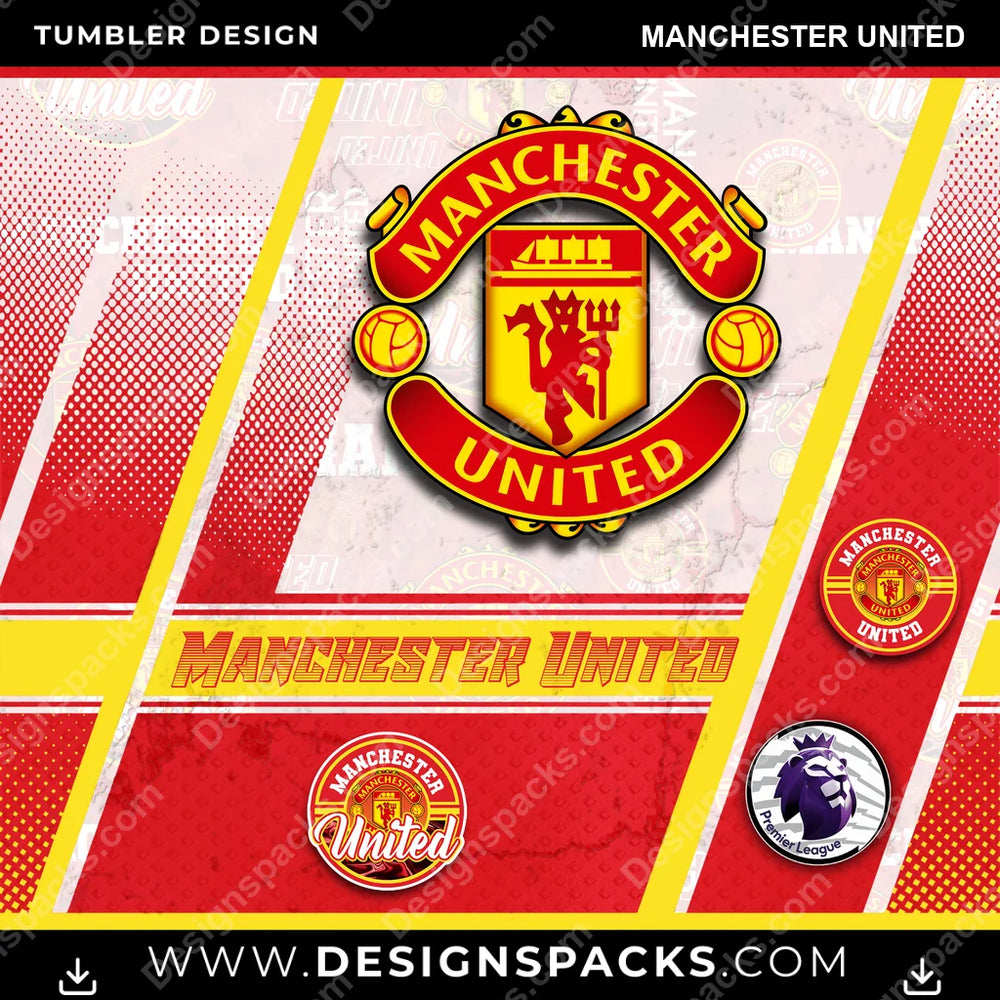 Soccer UK Sports Manchester United MLS Soccer Tumbler Digital Wrap Design Download
