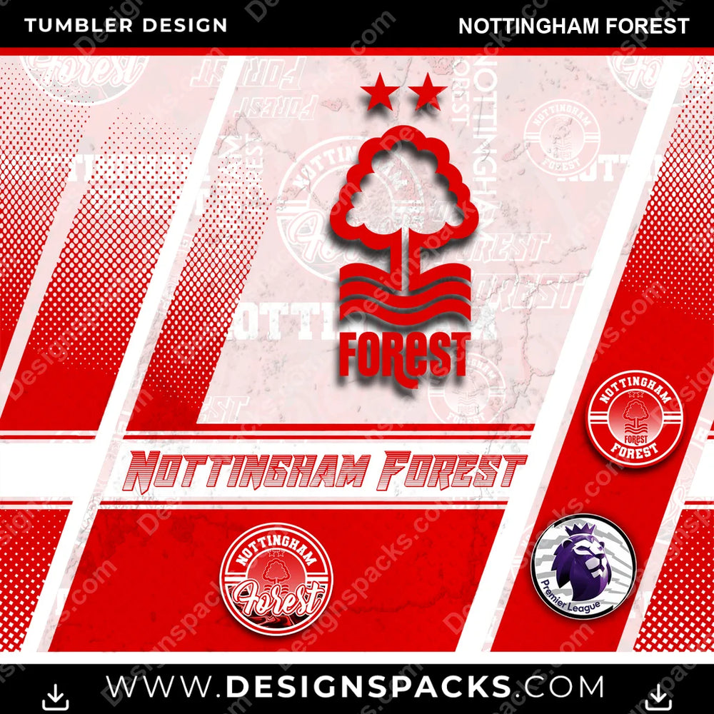 Soccer UK Sports Nottingham Forest MLS Soccer Tumbler Digital Wrap Design Download