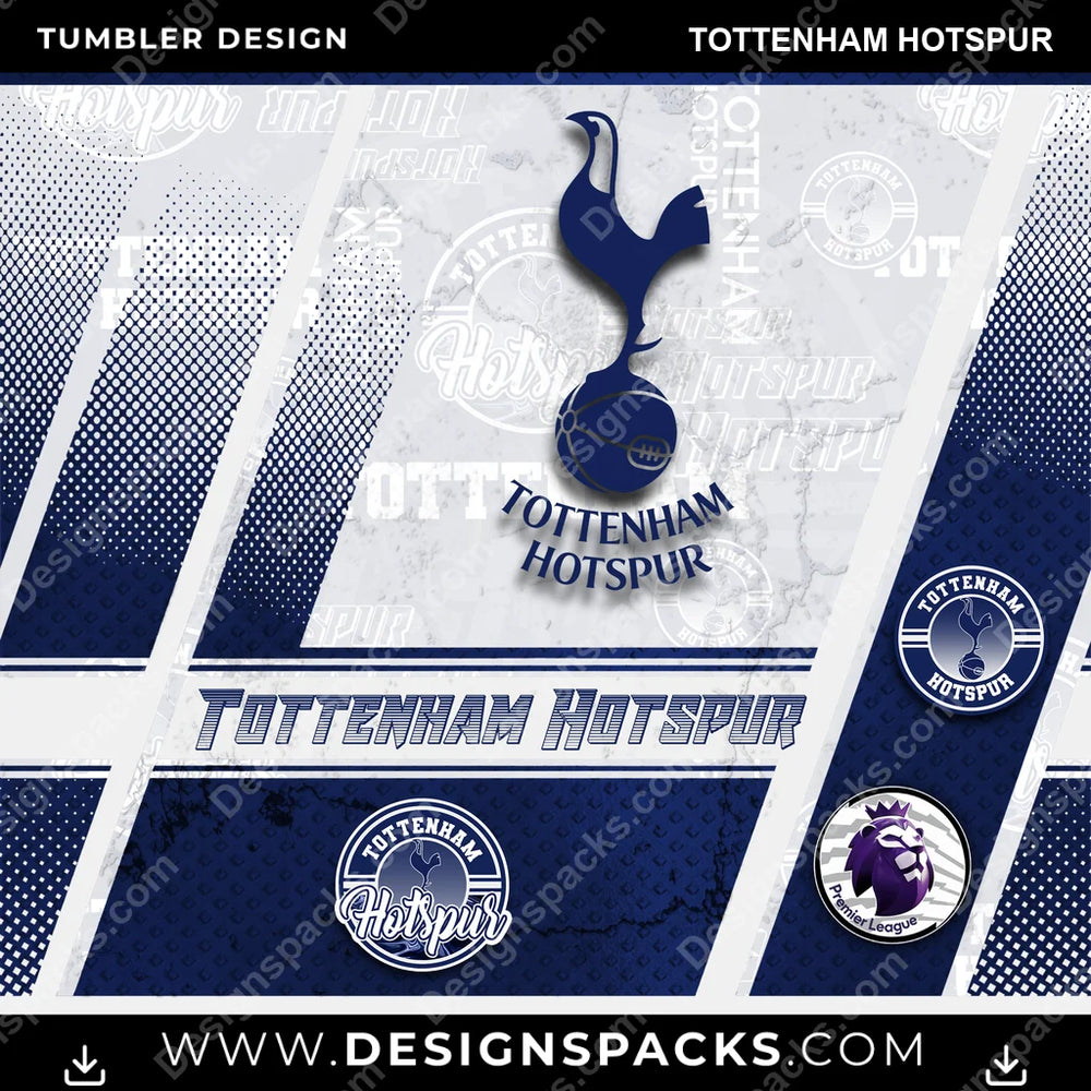 Soccer UK Sports Tottenham Hotspur MLS Soccer Tumbler Digital Wrap Design Download
