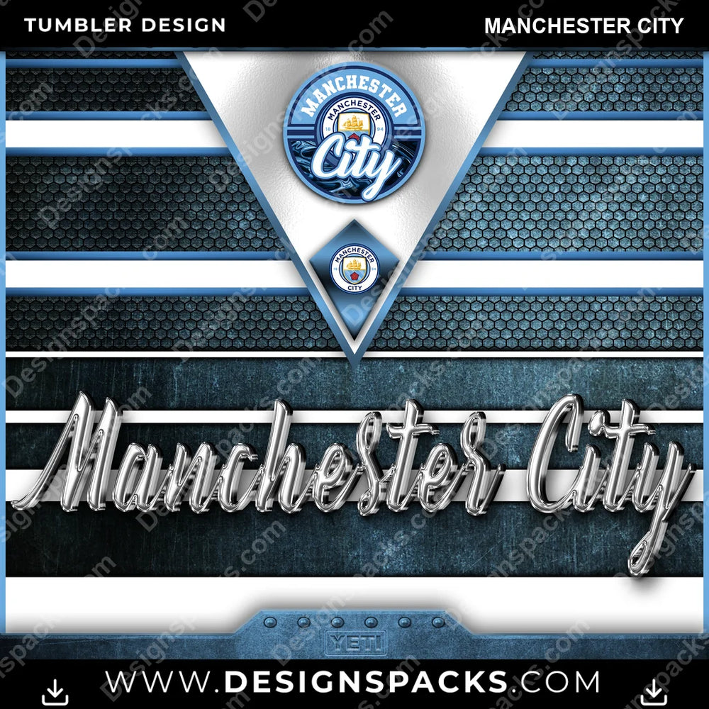 Soccer UK YETI Manchester City MLS Soccer Tumbler Digital Wrap Design Download