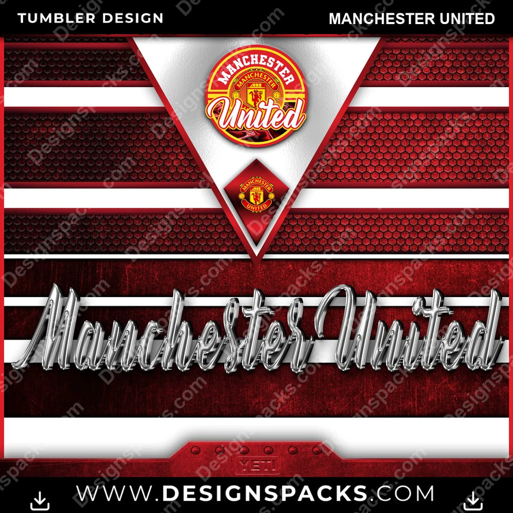 Soccer UK YETI Manchester United MLS Soccer Tumbler Digital Wrap Design Download