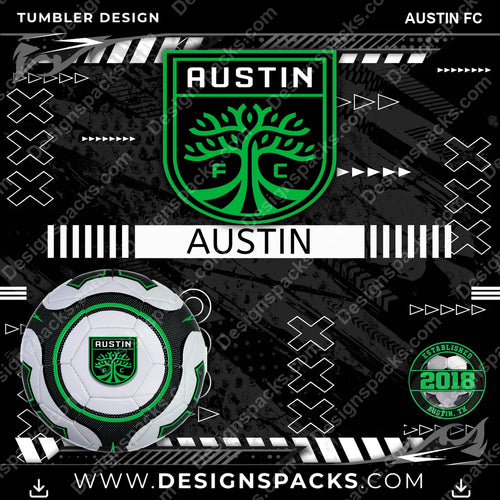 Soccer Xs & Os Austin FC MLS Soccer Tumbler Digital Wrap Design Download