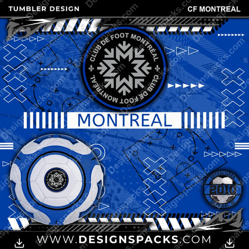 Soccer Xs & Os CF Montreal MLS Soccer Tumbler Digital Wrap Design Download