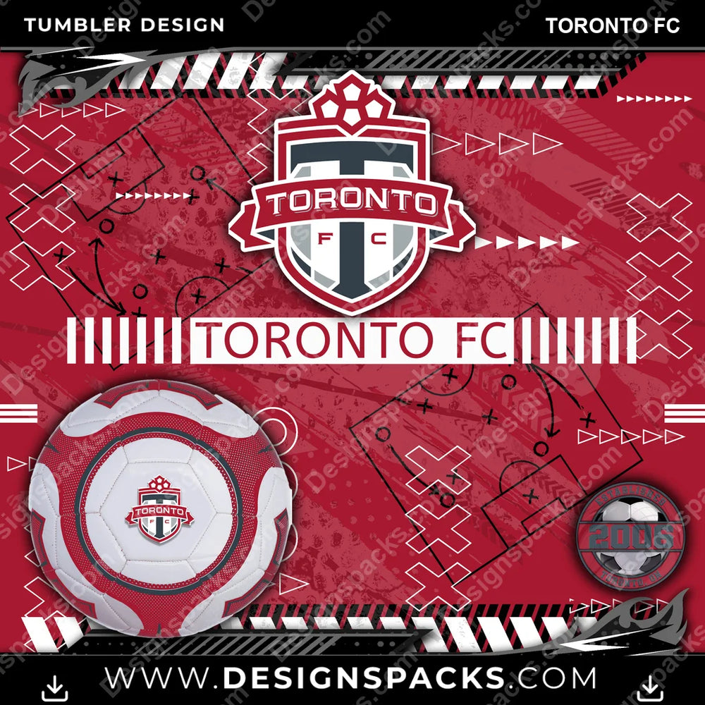 Soccer Xs & Os Toronto FC MLS Soccer Tumbler Digital Wrap Design Download