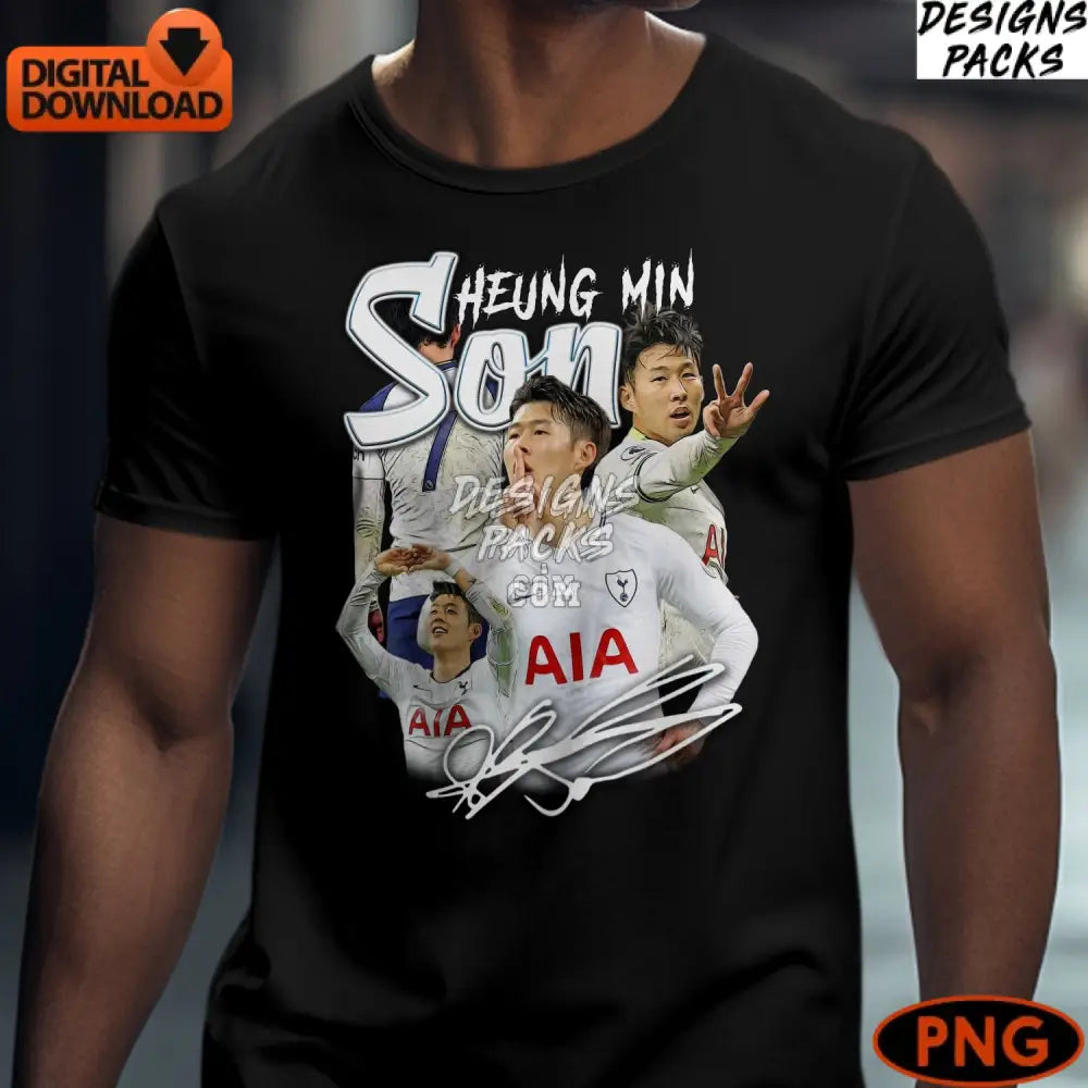 Son Heung-Min Digital Tottenham Player Art Instant Download Png File