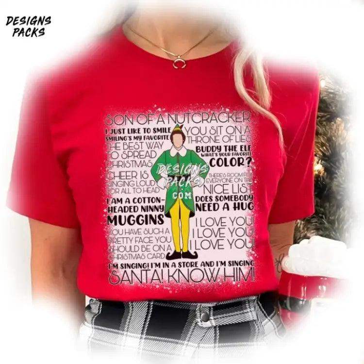 Son Of A Nutcracker Christmas Movie Buddy The Elf Bleached Png Design