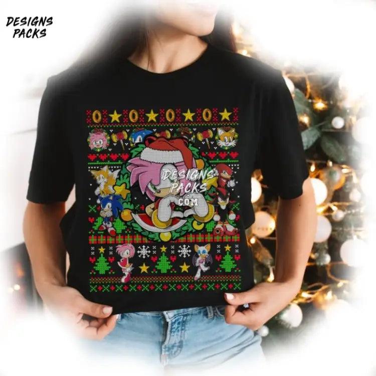 Sonic Hedgehog Army Rose Christmas Cartoon The Ugly Png Design