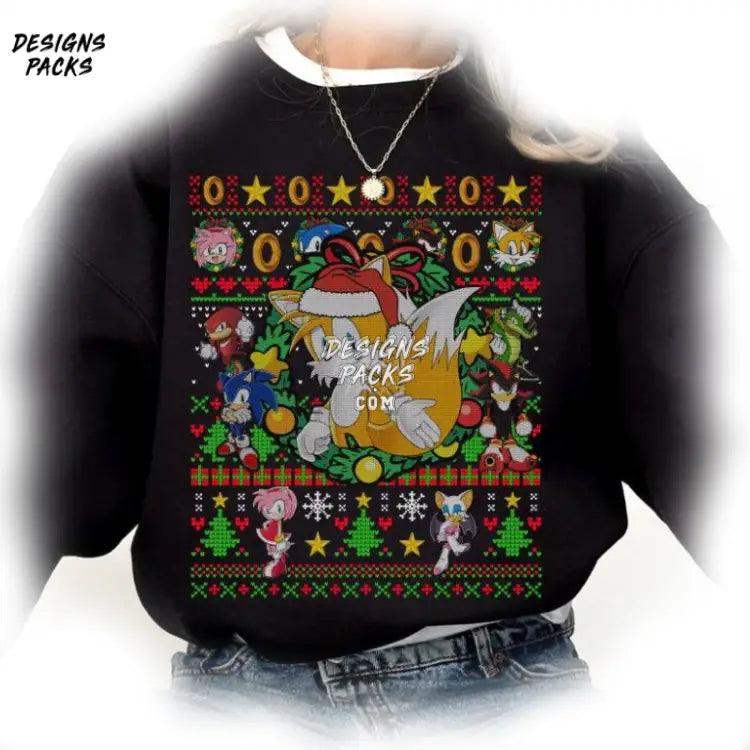 Sonic The Hedgehog Christmas Gamer Xmas Miles Ugly Png Design