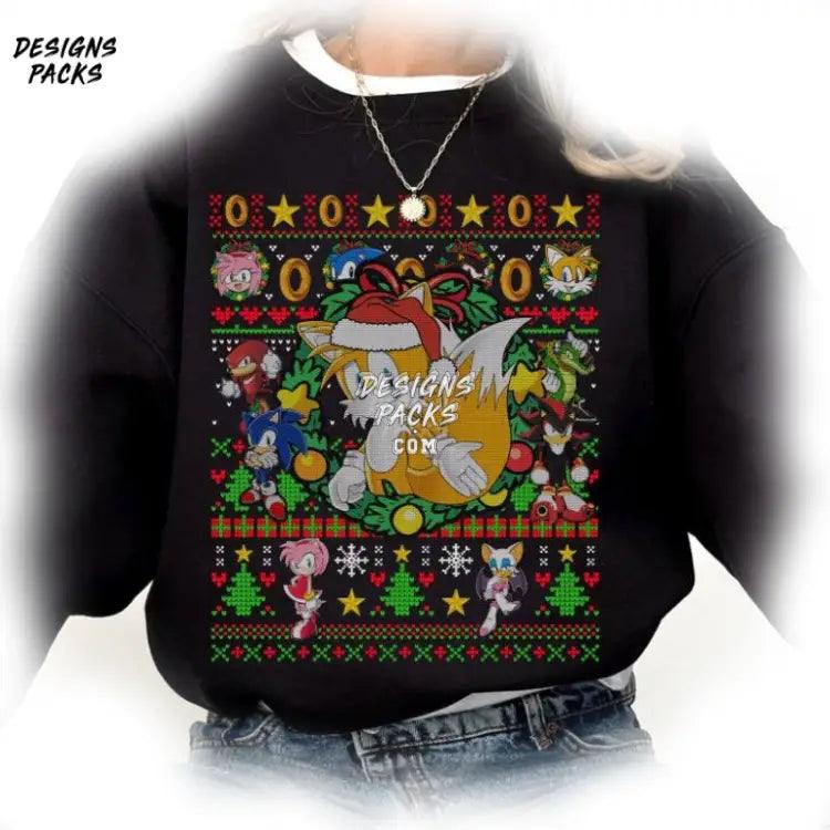 Sonic The Hedgehog Christmas Gamer Xmas Miles Ugly Png Design