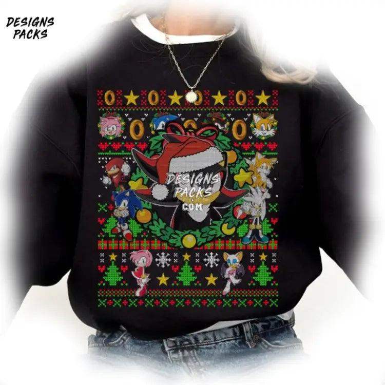Sonic The Hedgehog Christmas Gamer Xmas Shadow Ugly Png Design