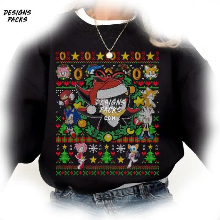 Sonic The Hedgehog Christmas Gamer Xmas Shadow Ugly Png Design