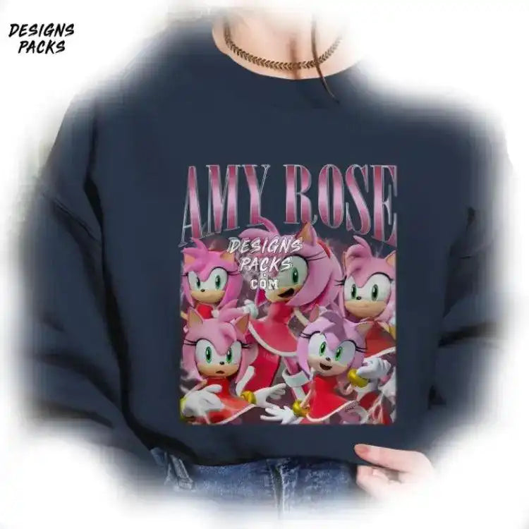 Sonic The Hedgehog Homage Tv Amy Rose Vintage Graphic Png Design