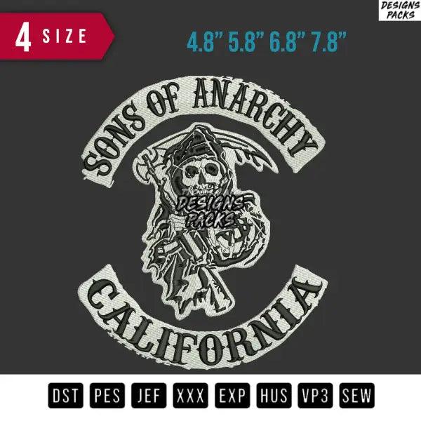 Sons of Anarchy California Embroidery Design