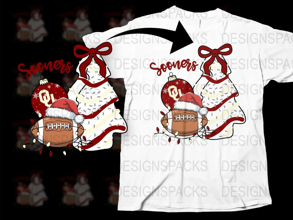 Custom Oklahoma Sooners Christmas T-Shirt, Holiday Football Fan Apparel, Festive College Team Tee
