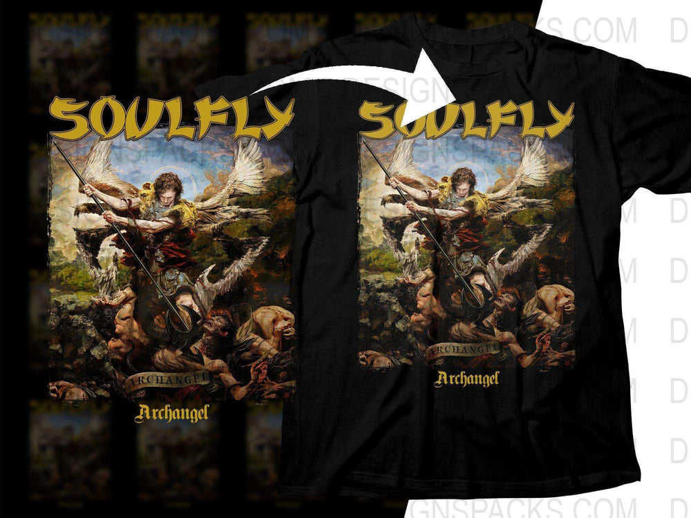 Soulfly Archangel Epic Angelic Warrior Design Png Halftone Digital Download