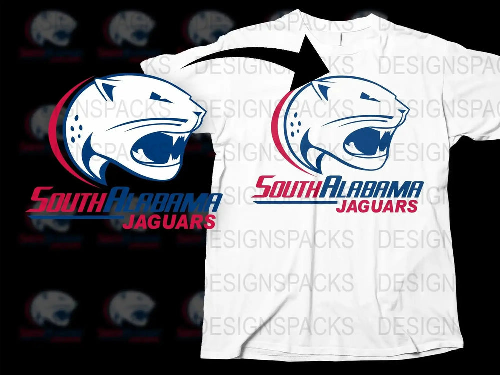 South Alabama Jaguars College Football Png Digital Download