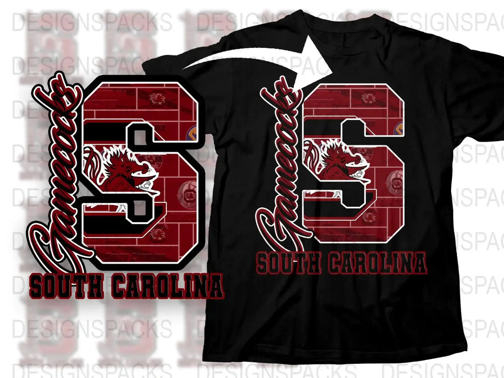 South Carolina Gamecock T-Shirt, Red and Black College Sports Apparel, Men's Graphic Tee, Game Day Shirt