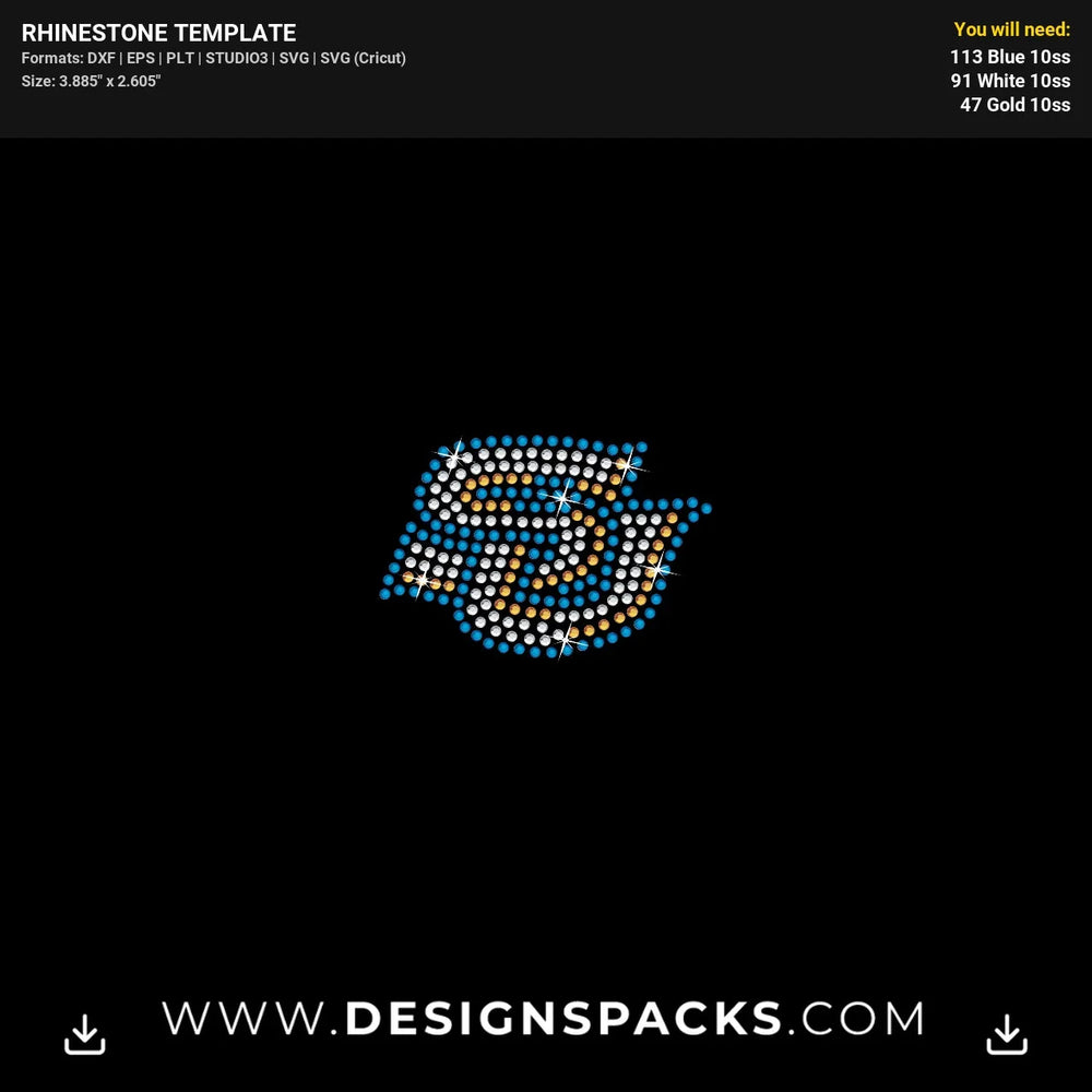 Southern Jaguars Face Mask Team Rhinestone Digital Template
