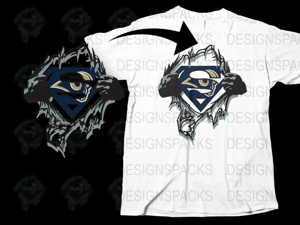 Superhero Emblem Graphic T-Shirt, Trendy Blue and Black Design, Casual Wear, Perfect for Comic Book Fans