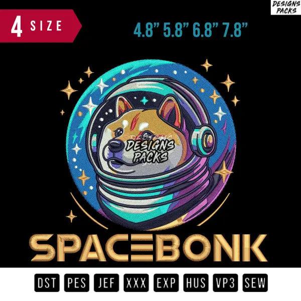 Space Bonk Shiba Dog Embroidery Design