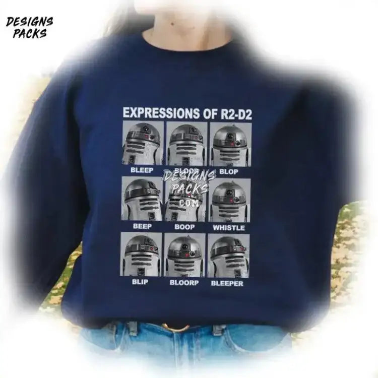 Space Serie R2D2 Droids Expressions Of R2 - D2 Vintage Png Design