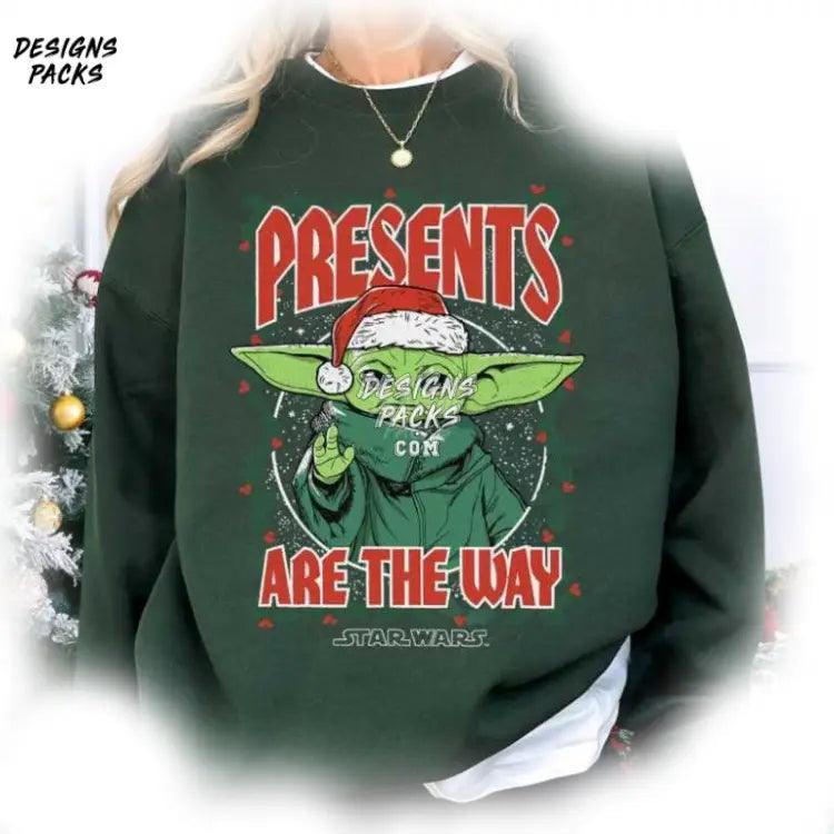 Space Serie Yoda Christmas Xmass Present Are The Way Png Design