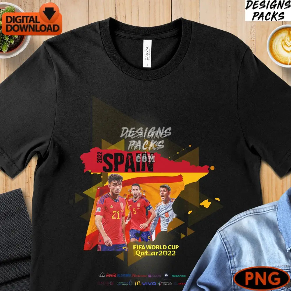 Spain Fifa World Cup 2022 Digital Soccer Fan Art Instant Download Spanish Team Png