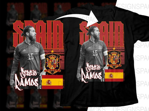 Spain National Team Sergio Ramos Graphic Soccer Png Digital Download