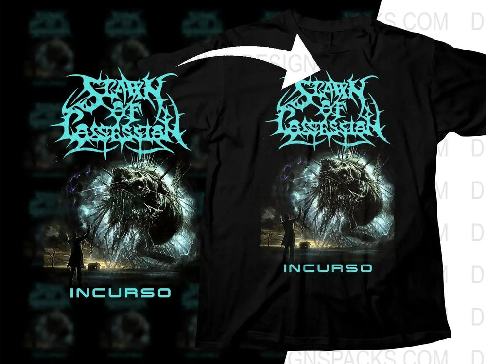 Spawn Of Possession Incurso Rock Cosmic Monster Design Unisex Png Halftone Digital Download