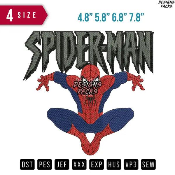 Spider Hero Classic Pose Embroidery Design