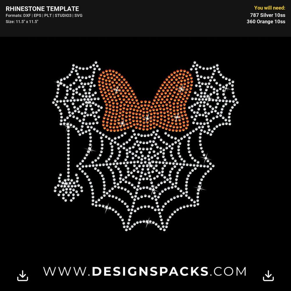 Spider Web Minnie Rhinestone Digital Template