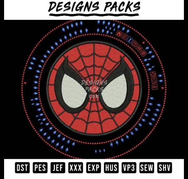 spiderman Face Circle Embroidery Design 
