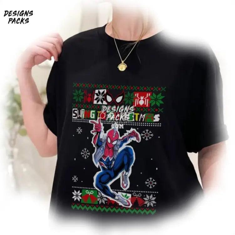 Spiderman Ugly Xmas Miles Morales Christmas Swing To Png Design