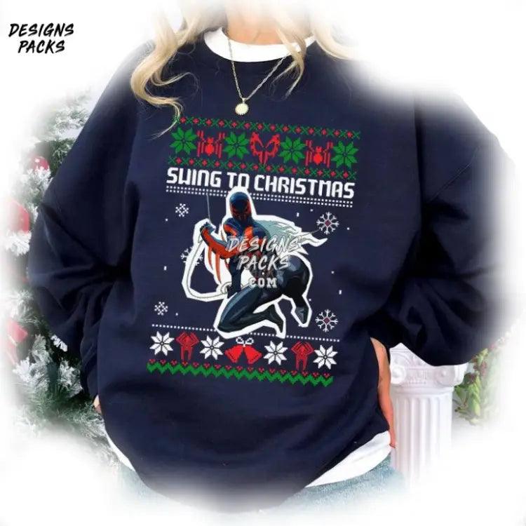 Spiderman Ugly Xmas Spider Punk Christmas Swing To Png Design