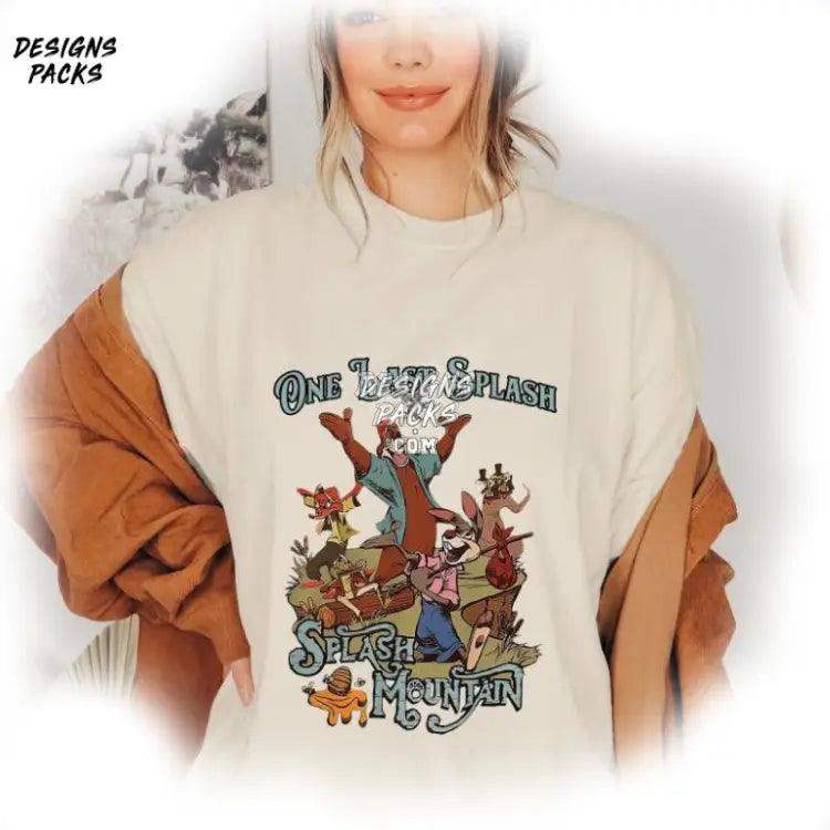 Splash Mountain Brer Bear Fox Rabbit Vacation Trip Cartoon Png Design