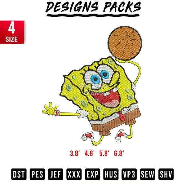 Spongebob Basket Embroidery Design 