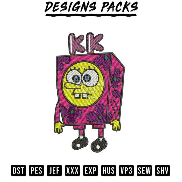 Spongebob KK Embroidery Design 2.8" 3.8" 4.8" 5.8" 6.8"