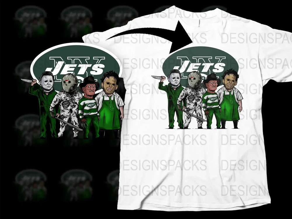 Spooky Football Slashers New York Jets Halloween Png Digital Download