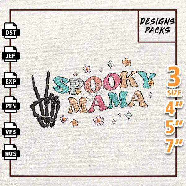 Spooky Mama Embroidery Design