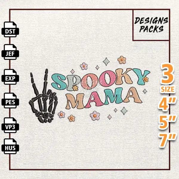 Spooky Mama Embroidery Design