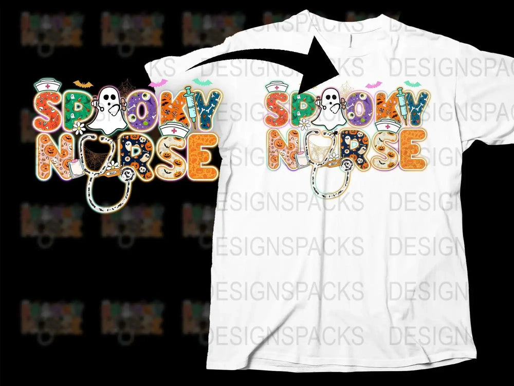 Spooky Nurse Halloween Themed Graphic Png Digital Download