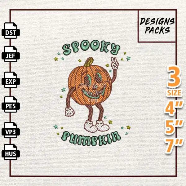 Spooky Pumpkin Embroidery Design