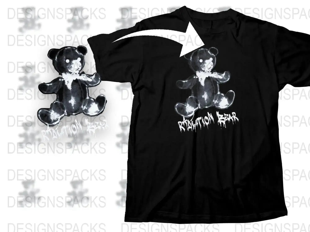 Spooky Radiation Bear Design Graphic Art Png Digital Download