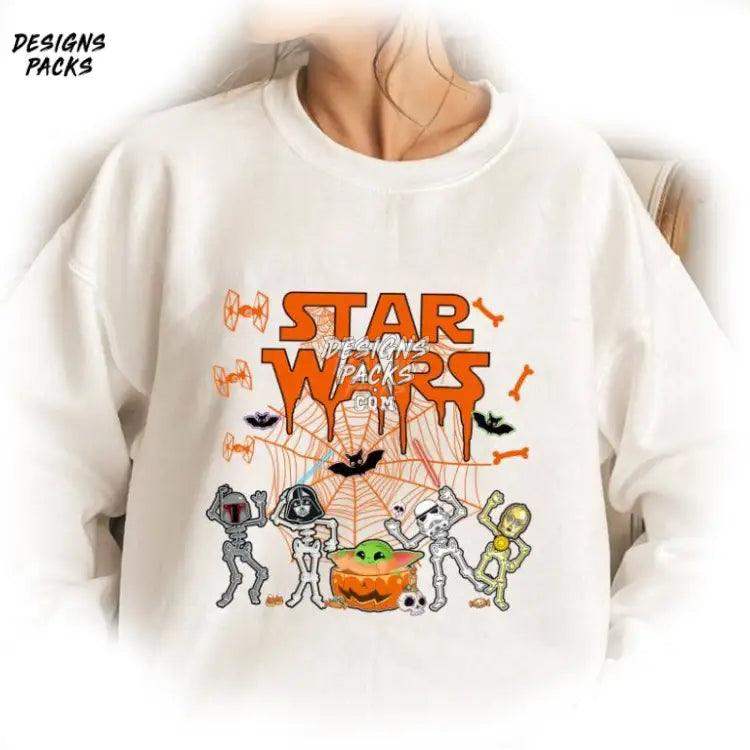 Spooky Season The Mandalorian Characters Halloween Skeleton Sublimation Png Design