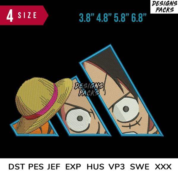 Anime character embroidery design in 4 sizes, compatible with DST PES JEF formats for instant download